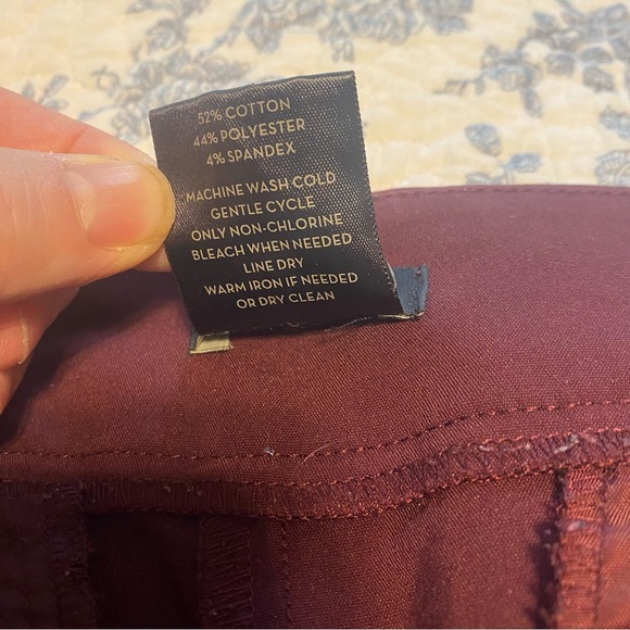 Ann Taylor Factory Burgundy Modern Fit Mid-Rise Straight Leg Dress Pant Size 10 - Picture 3 of 7